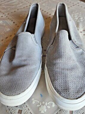 Keds Double Decker Womens 11 Gray Perforated Suede Slip On Sneakers Comfort